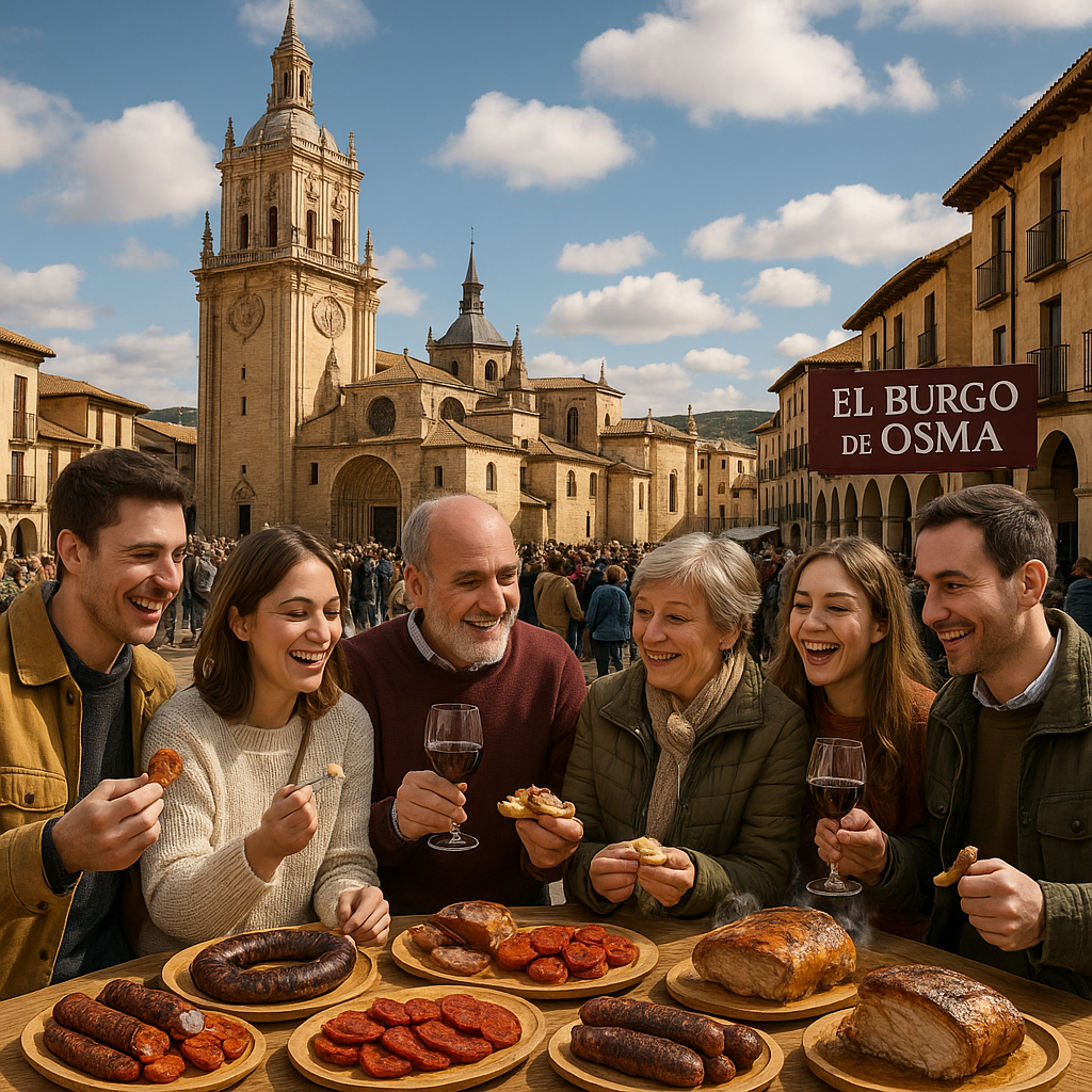 Vista panorámica de El Burgo de Osma con turistas